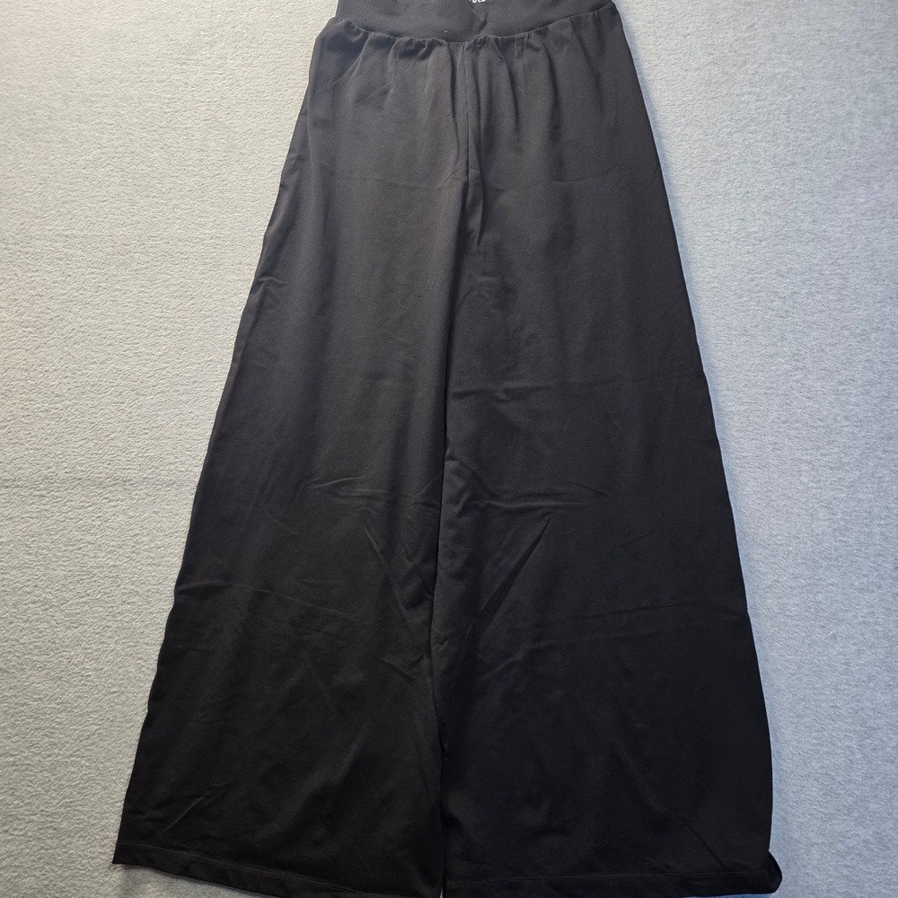 Wide Leg‎ Yoga Pants Womens Large Black Stretch Athletic Lounge Palazzo OQQ